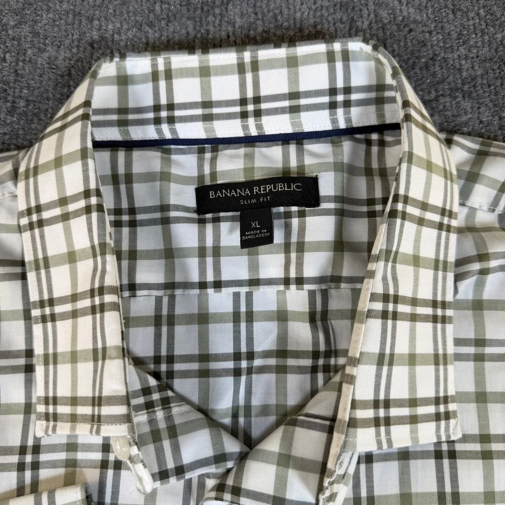 Banana‎ Republic Mens XL Slim Fit Non Iron Long Sleeve Plaid New Shirt #3048